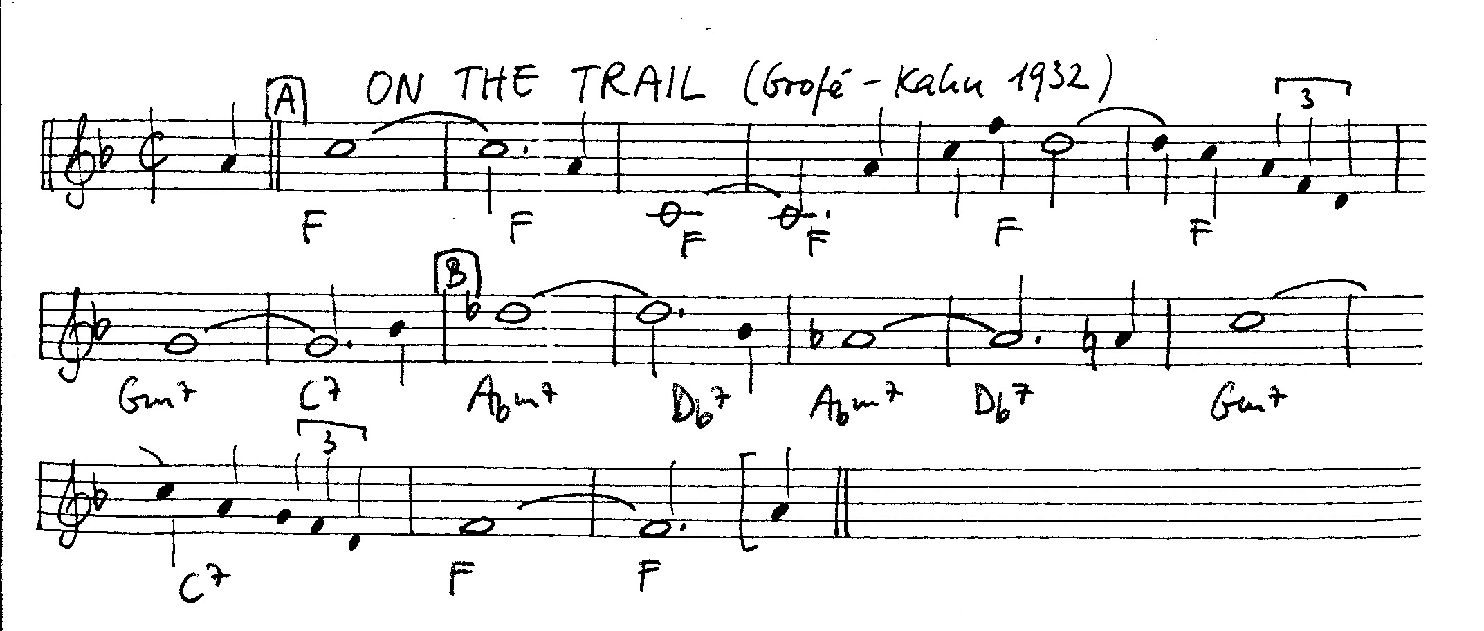 on the trail leadsheet – book us for your next 20s or gatsby event